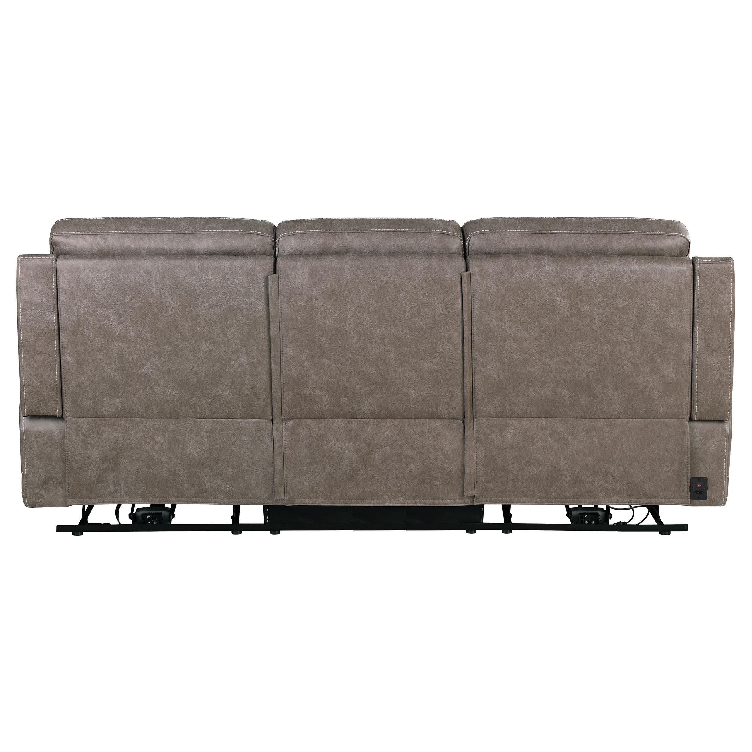Wixom Upholstered Dual Power Reclining Sofa Taupe