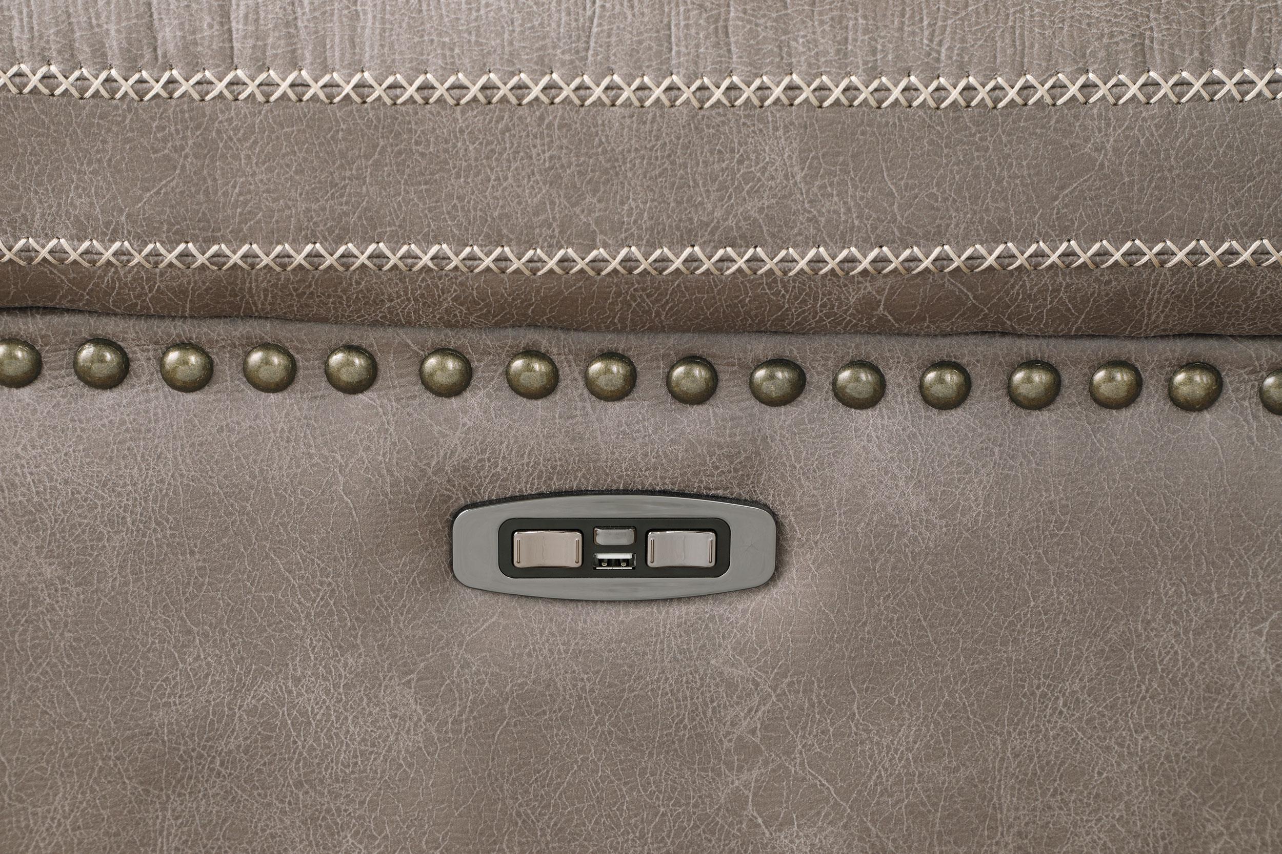 Wixom Upholstered Dual Power Reclining Sofa Taupe