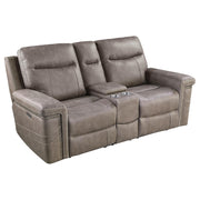 Wixom 1-drawer Dual Power Loveseat Taupe