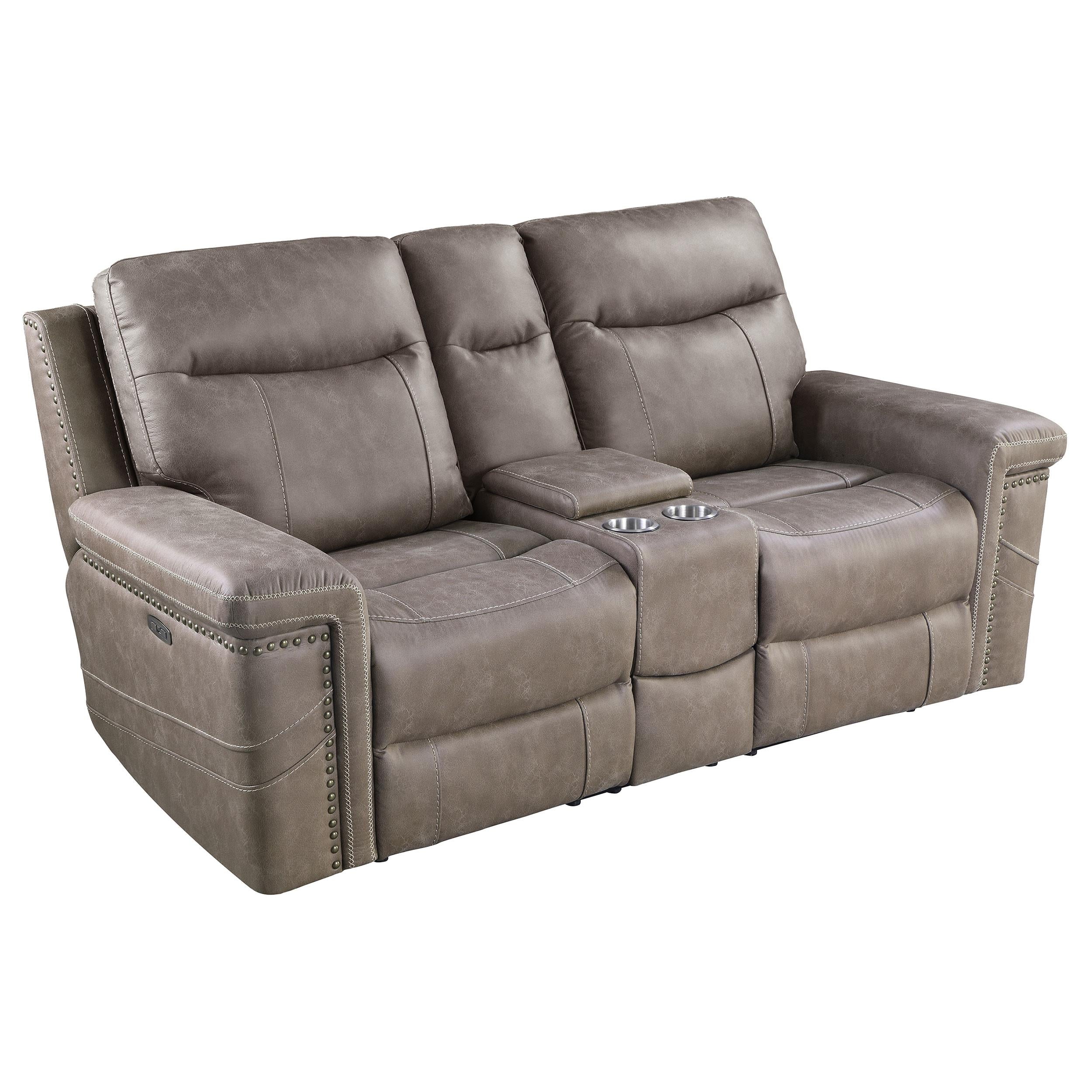 Wixom 1-drawer Dual Power Loveseat Taupe
