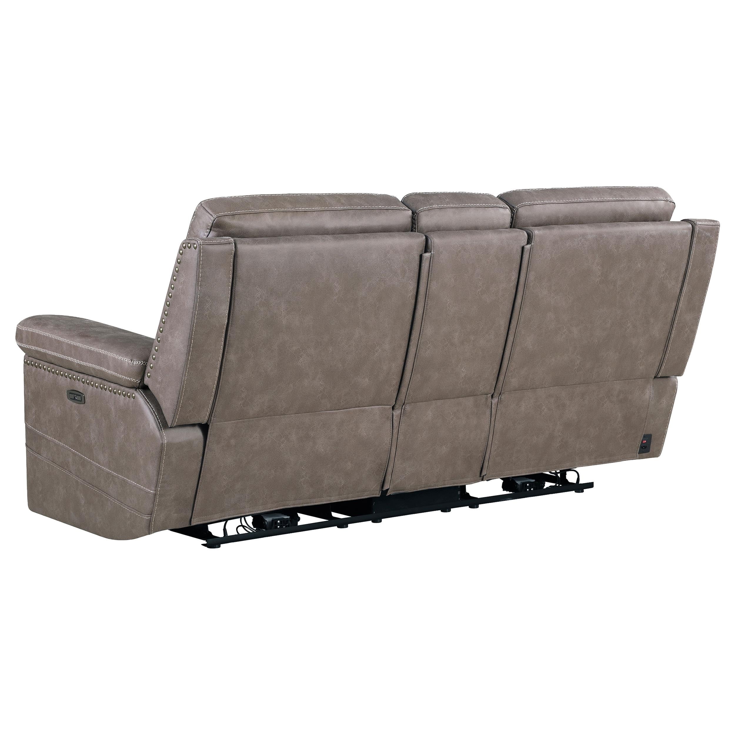 Wixom 1-drawer Dual Power Loveseat Taupe