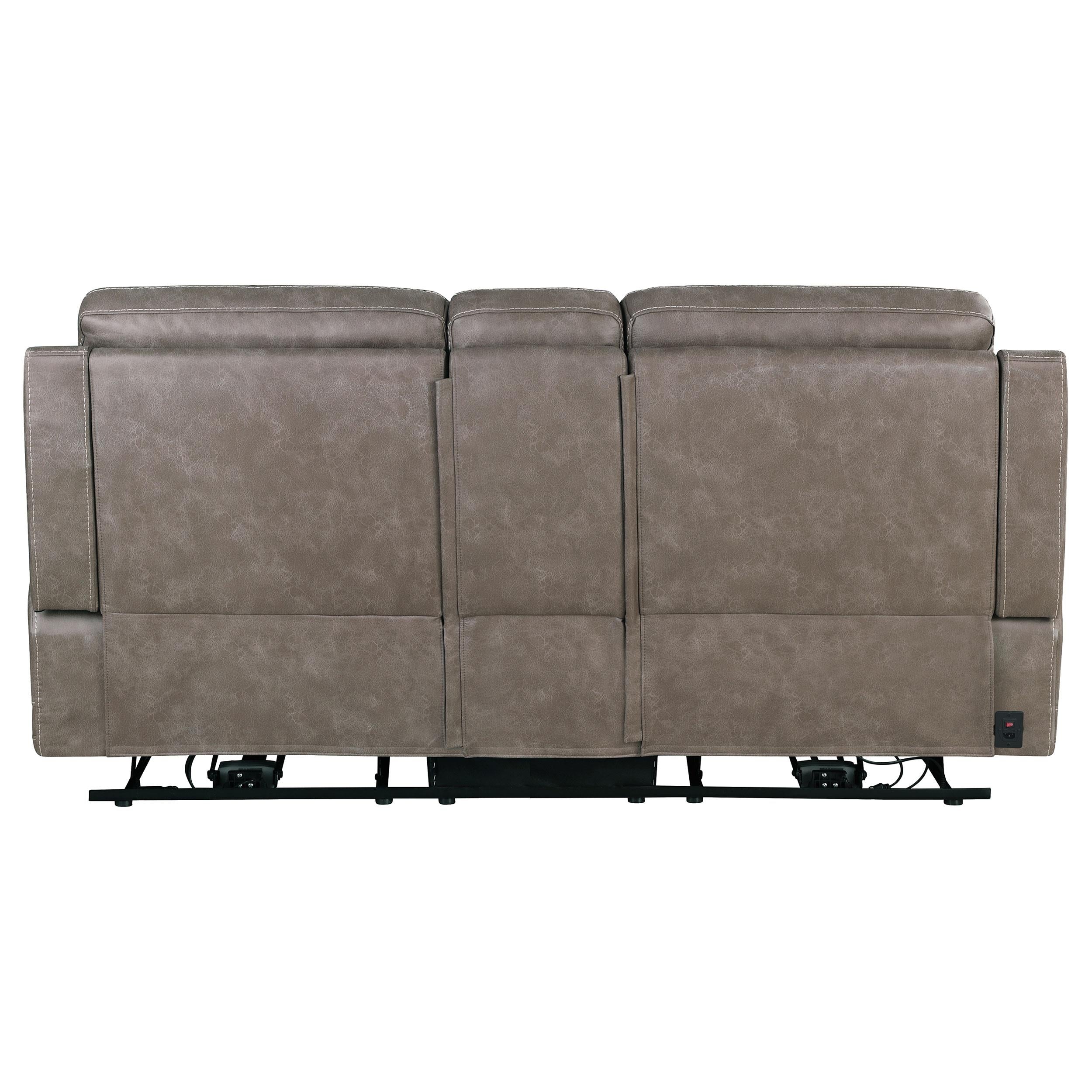 Wixom 1-drawer Dual Power Loveseat Taupe