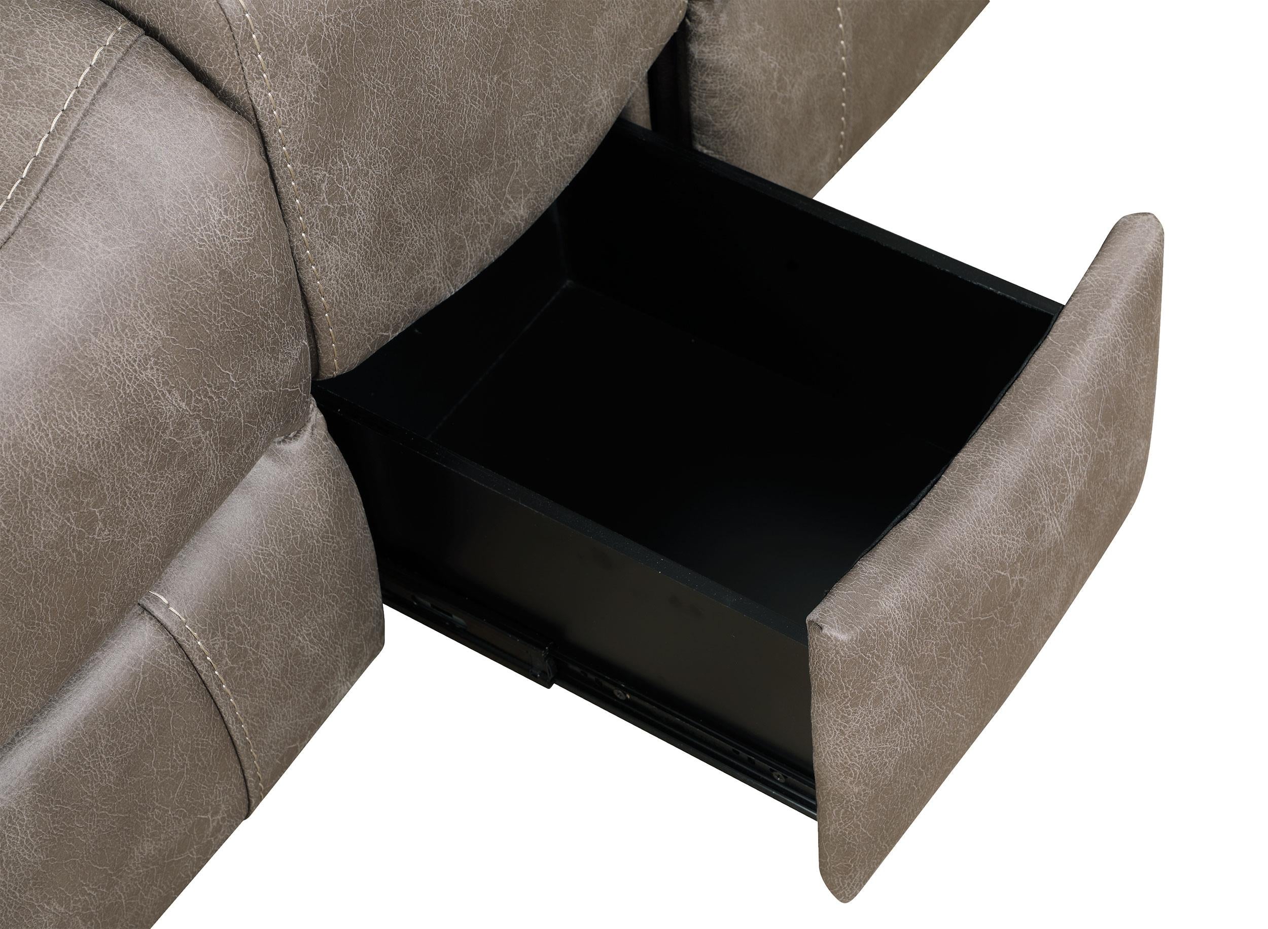 Wixom 1-drawer Dual Power Loveseat Taupe