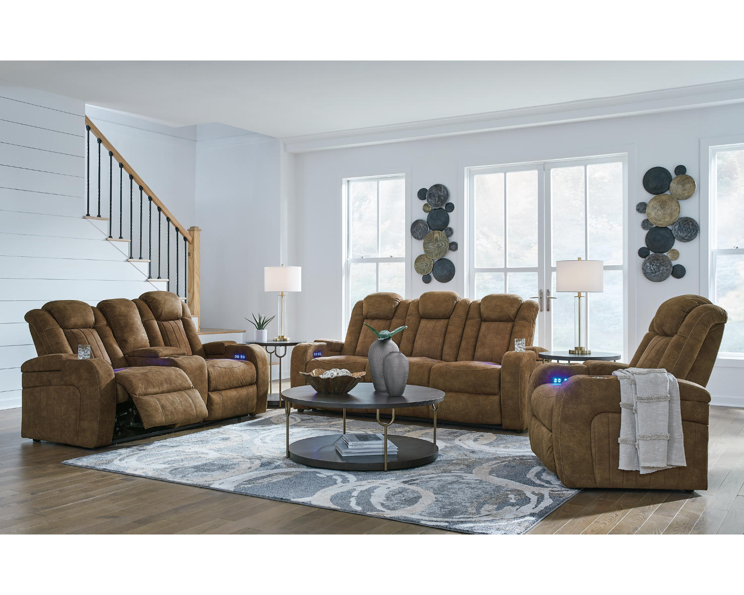 Wolfridge Power Reclining Sofa, Loveseat and Recliner