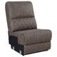 Silla modular seccional sin brazos Variel marrón