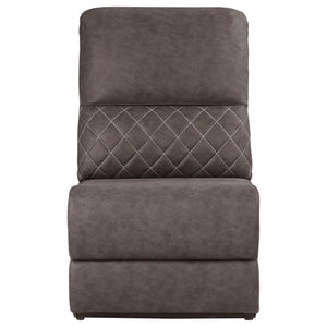 Silla modular seccional sin brazos Variel marrón