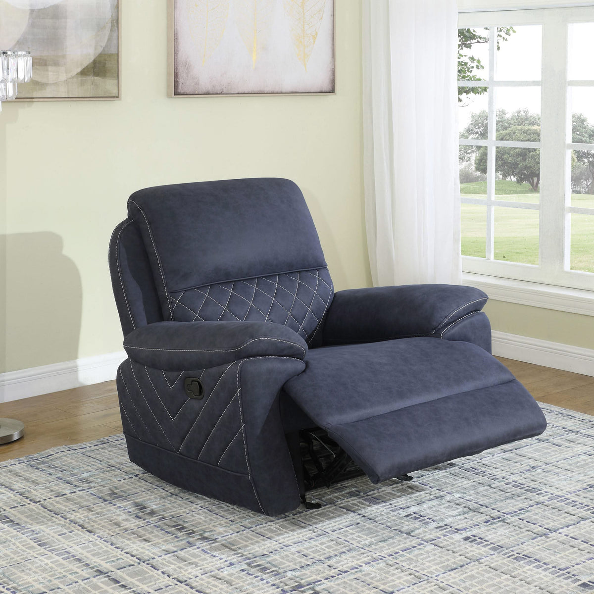 Sillón reclinable Variel Glider Azul