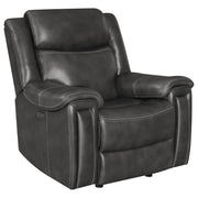 Shallowford Upholstered Power^2 Glider Recliner Hand Rubbed Charcoal