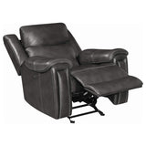 Sillón reclinable eléctrico tapizado Shallowford de 2 plazas, color carbón frotado a mano