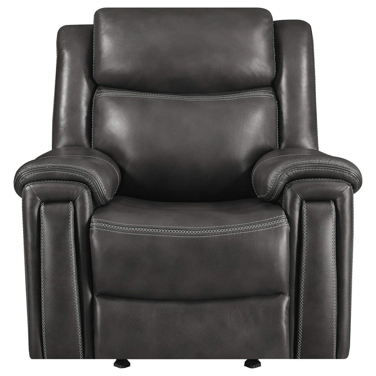 Sillón reclinable eléctrico tapizado Shallowford de 2 plazas, color carbón frotado a mano