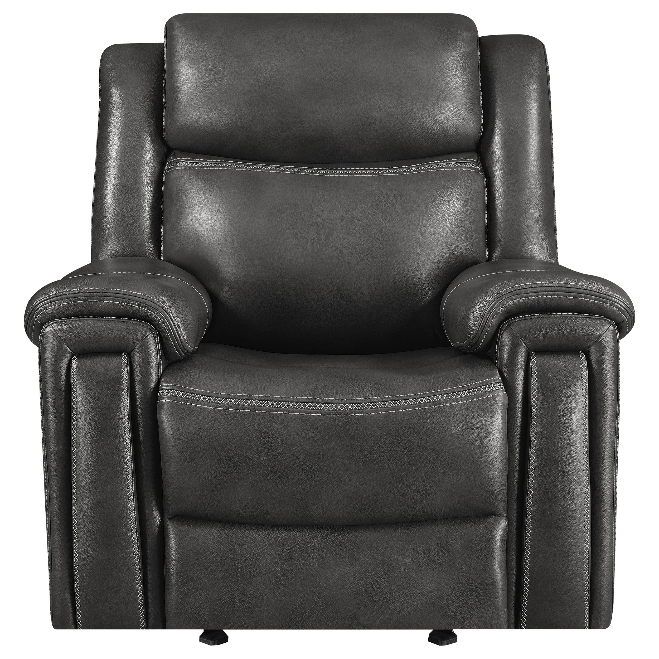 Shallowford Upholstered Power^2 Glider Recliner Hand Rubbed Charcoal
