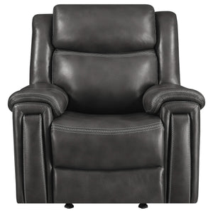 Sillón reclinable eléctrico tapizado Shallowford de 2 plazas, color carbón frotado a mano