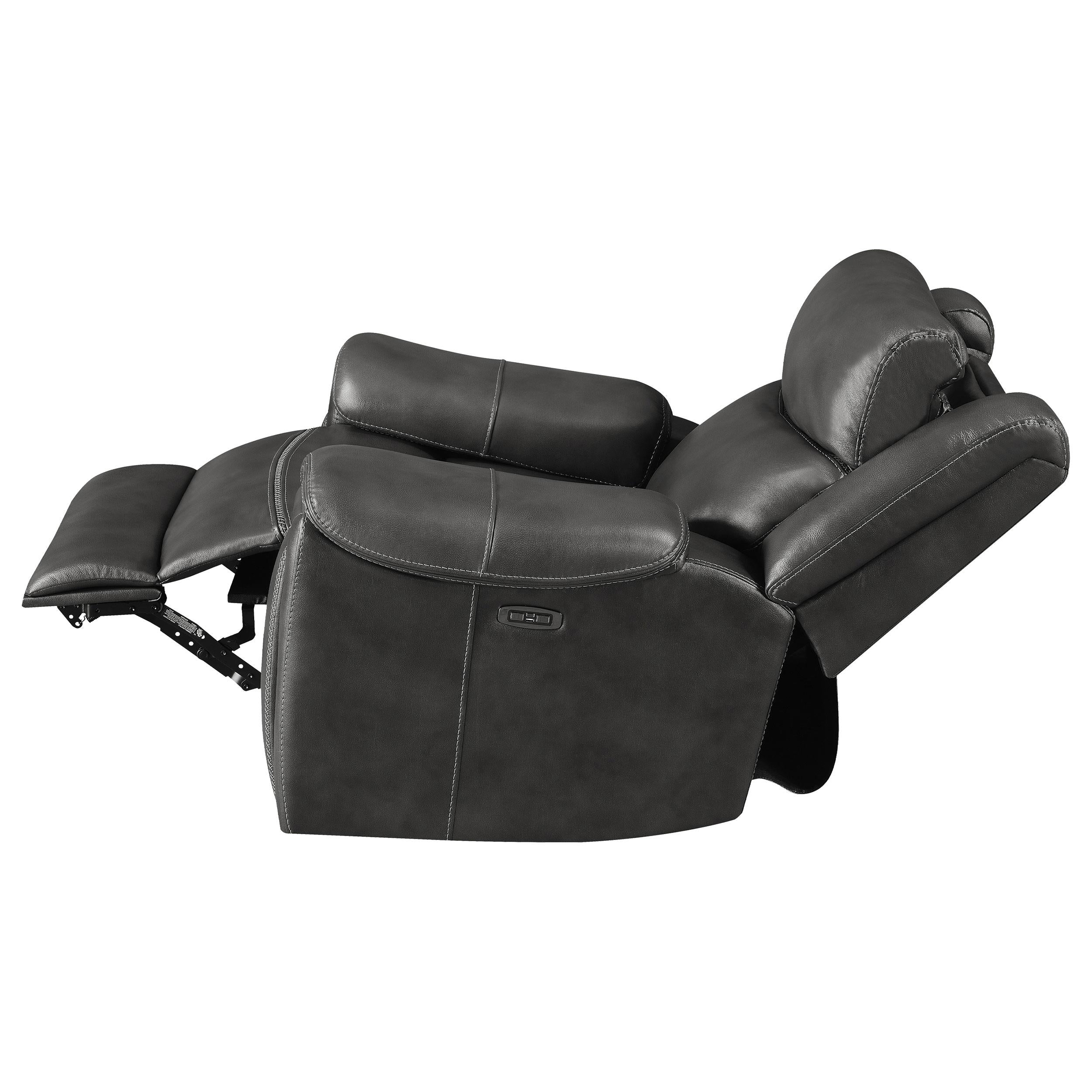 Shallowford Upholstered Power^2 Glider Recliner Hand Rubbed Charcoal