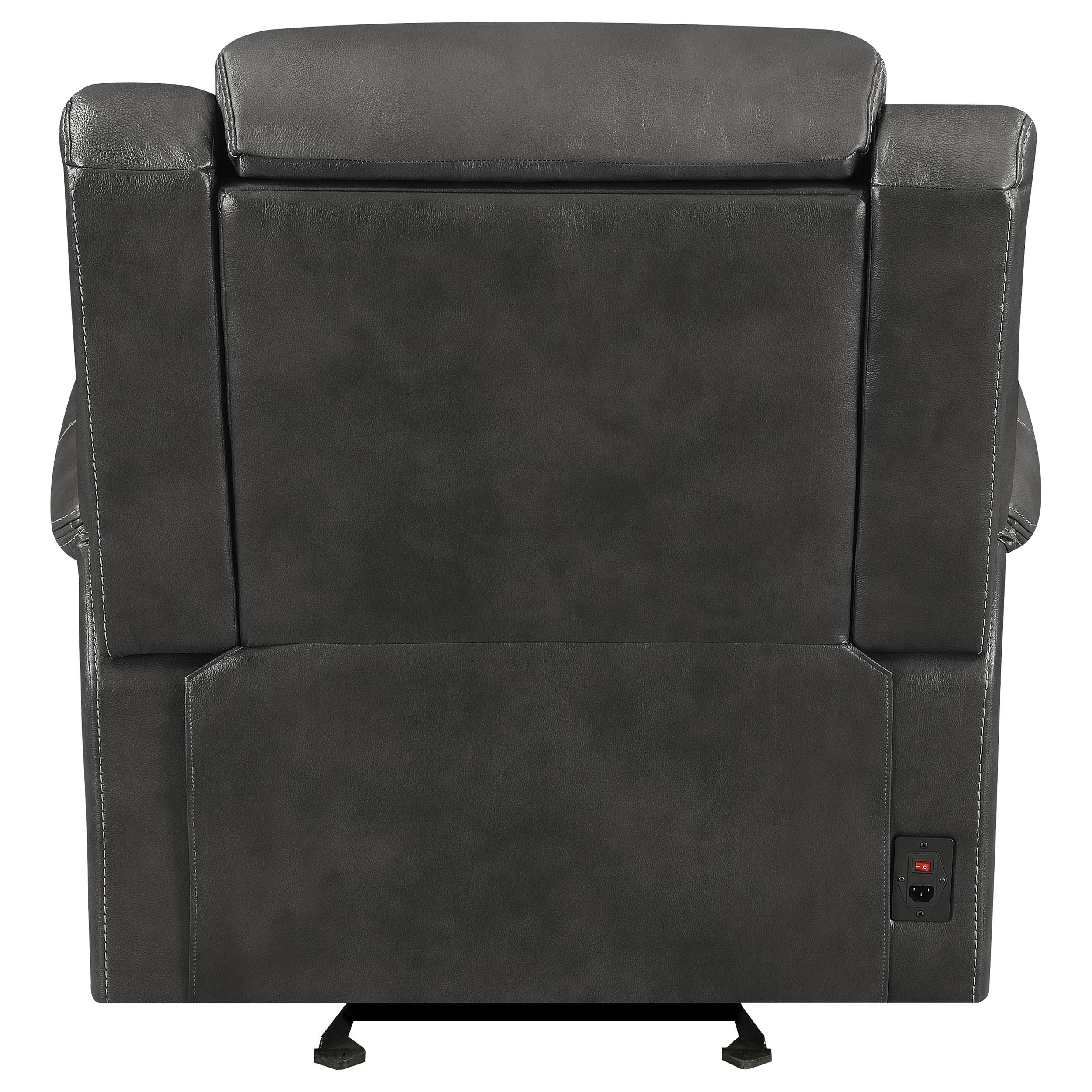 Shallowford Upholstered Power^2 Glider Recliner Hand Rubbed Charcoal
