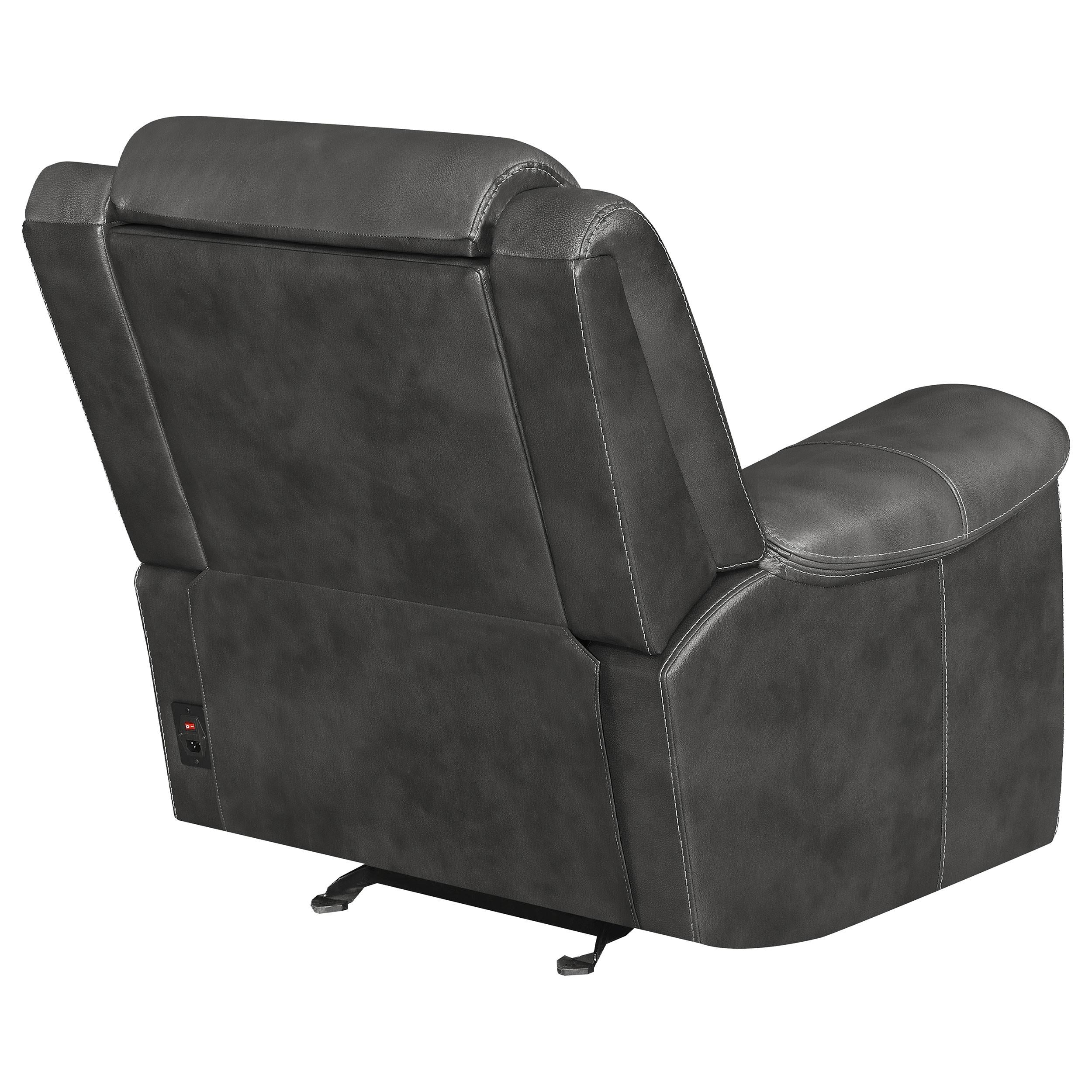 Shallowford Upholstered Power^2 Glider Recliner Hand Rubbed Charcoal