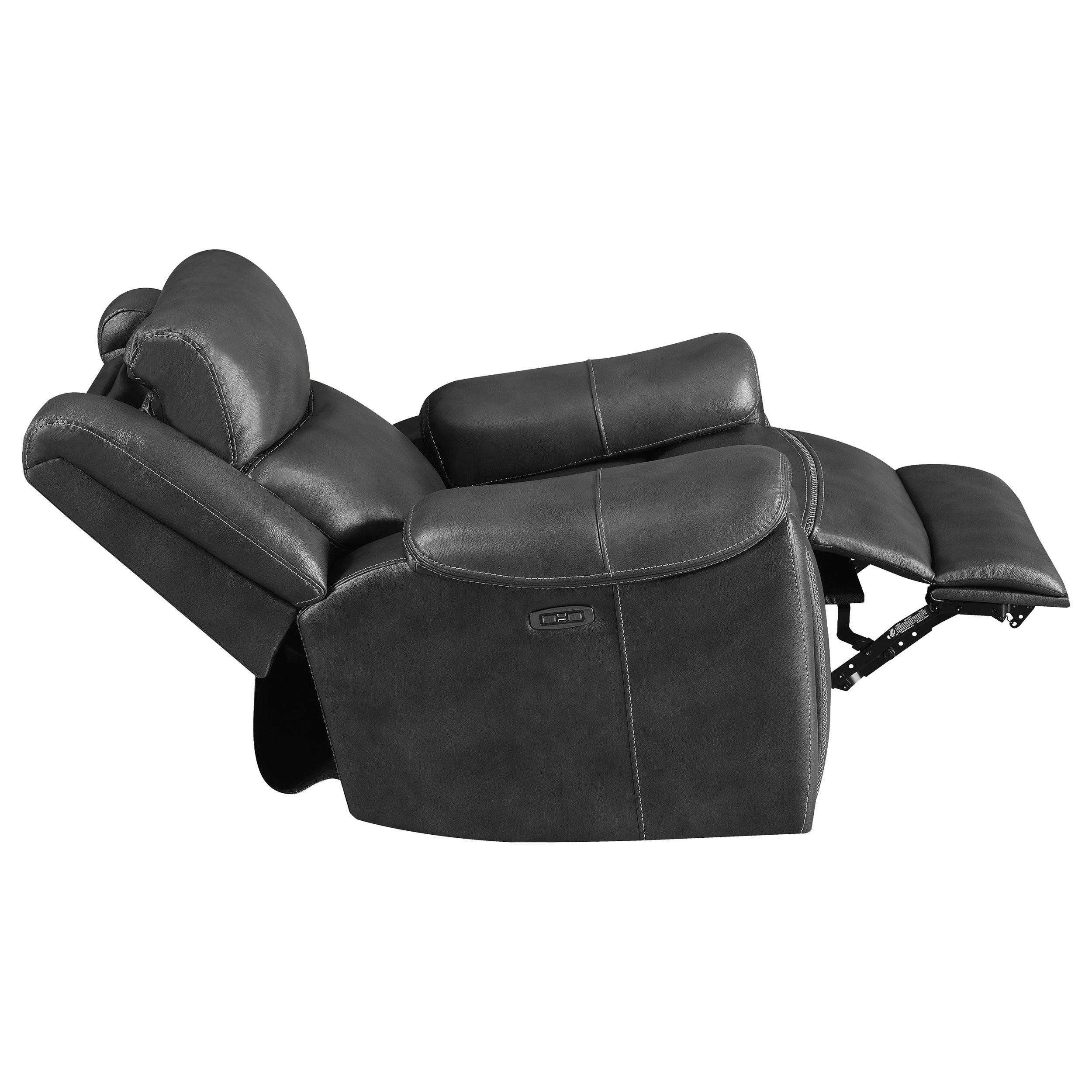 Shallowford Upholstered Power^2 Glider Recliner Hand Rubbed Charcoal