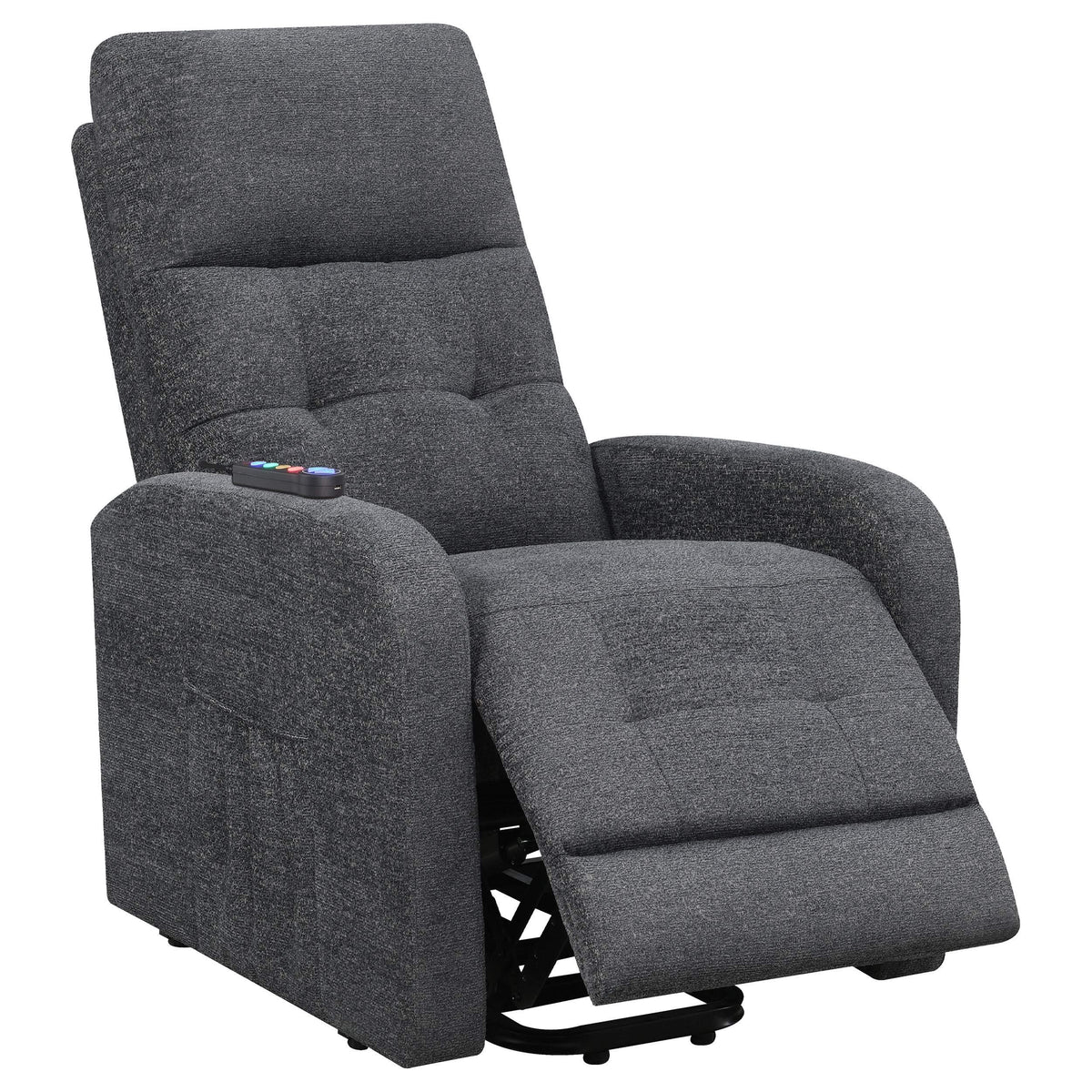 Sillón de masaje eléctrico tapizado Howie, color carbón