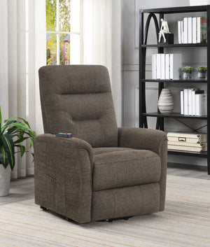 Sillón de masaje eléctrico tapizado Henrietta, color marrón
