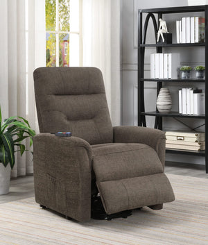 Sillón de masaje eléctrico tapizado Henrietta, color marrón