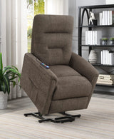Sillón de masaje eléctrico tapizado Henrietta, color marrón