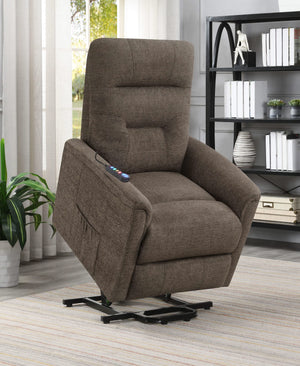 Sillón de masaje eléctrico tapizado Henrietta, color marrón