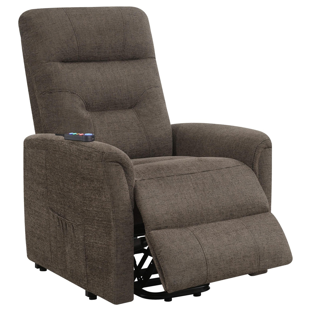 Sillón de masaje eléctrico tapizado Henrietta, color marrón