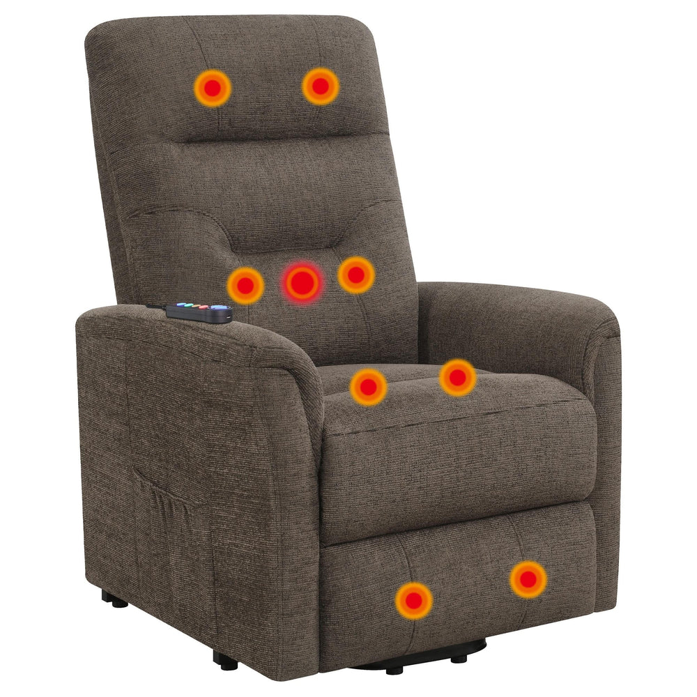 Sillón de masaje eléctrico tapizado Henrietta, color marrón