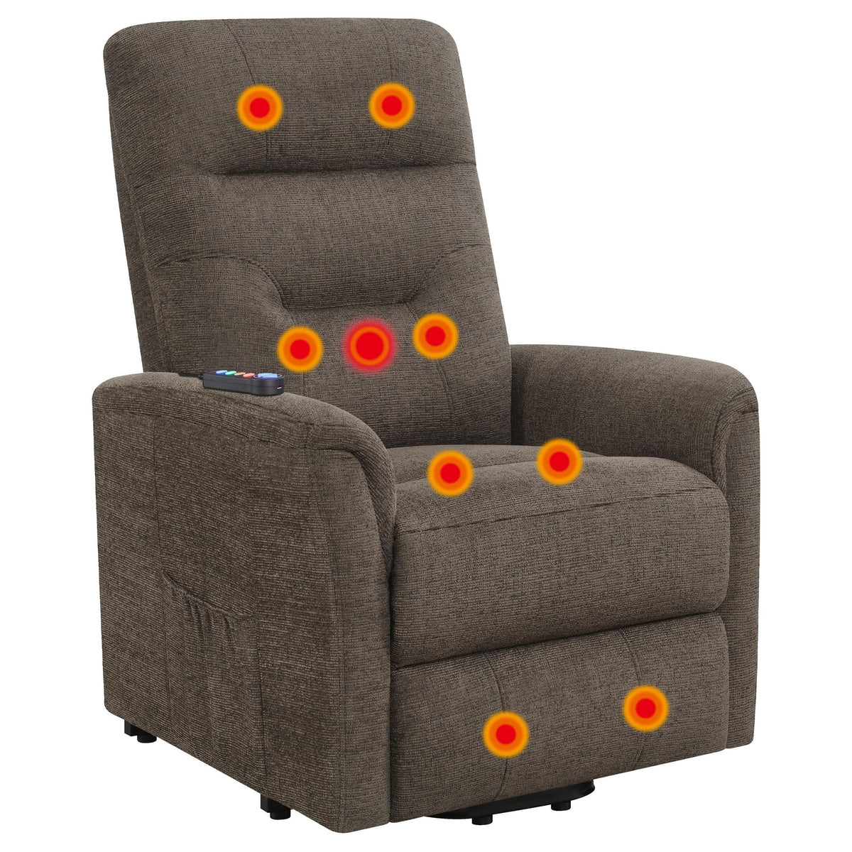 Sillón de masaje eléctrico tapizado Henrietta, color marrón
