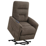Sillón de masaje eléctrico tapizado Henrietta, color marrón