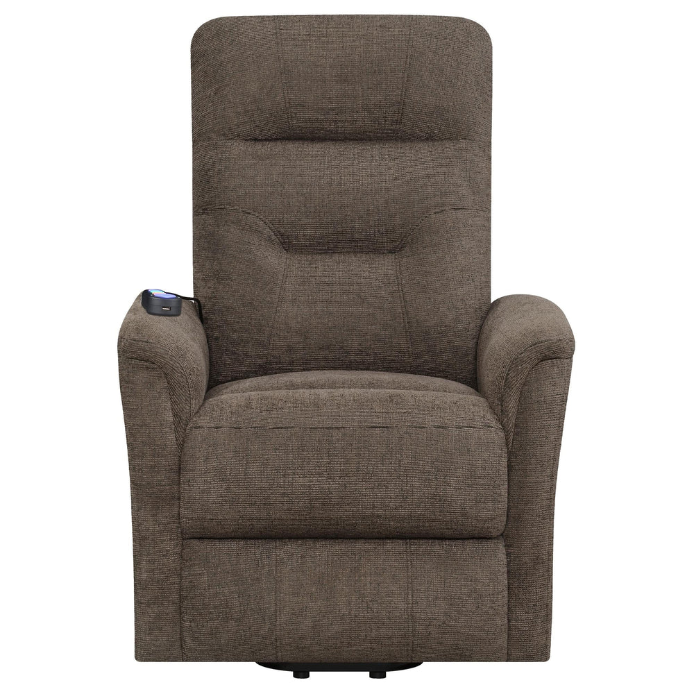 Sillón de masaje eléctrico tapizado Henrietta, color marrón