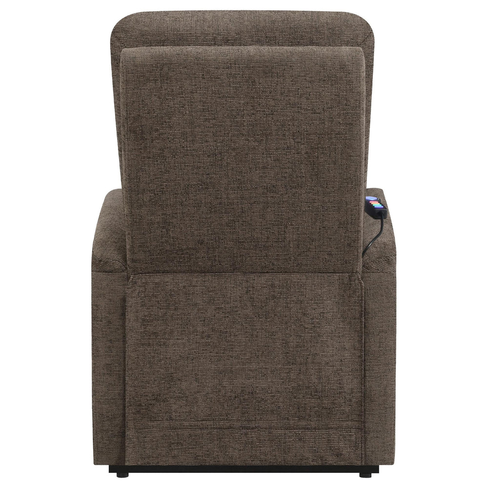 Sillón de masaje eléctrico tapizado Henrietta, color marrón