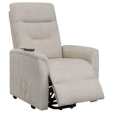 Sillón de masaje eléctrico tapizado Henrietta beige