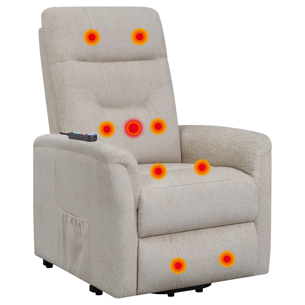 Sillón de masaje eléctrico tapizado Henrietta beige
