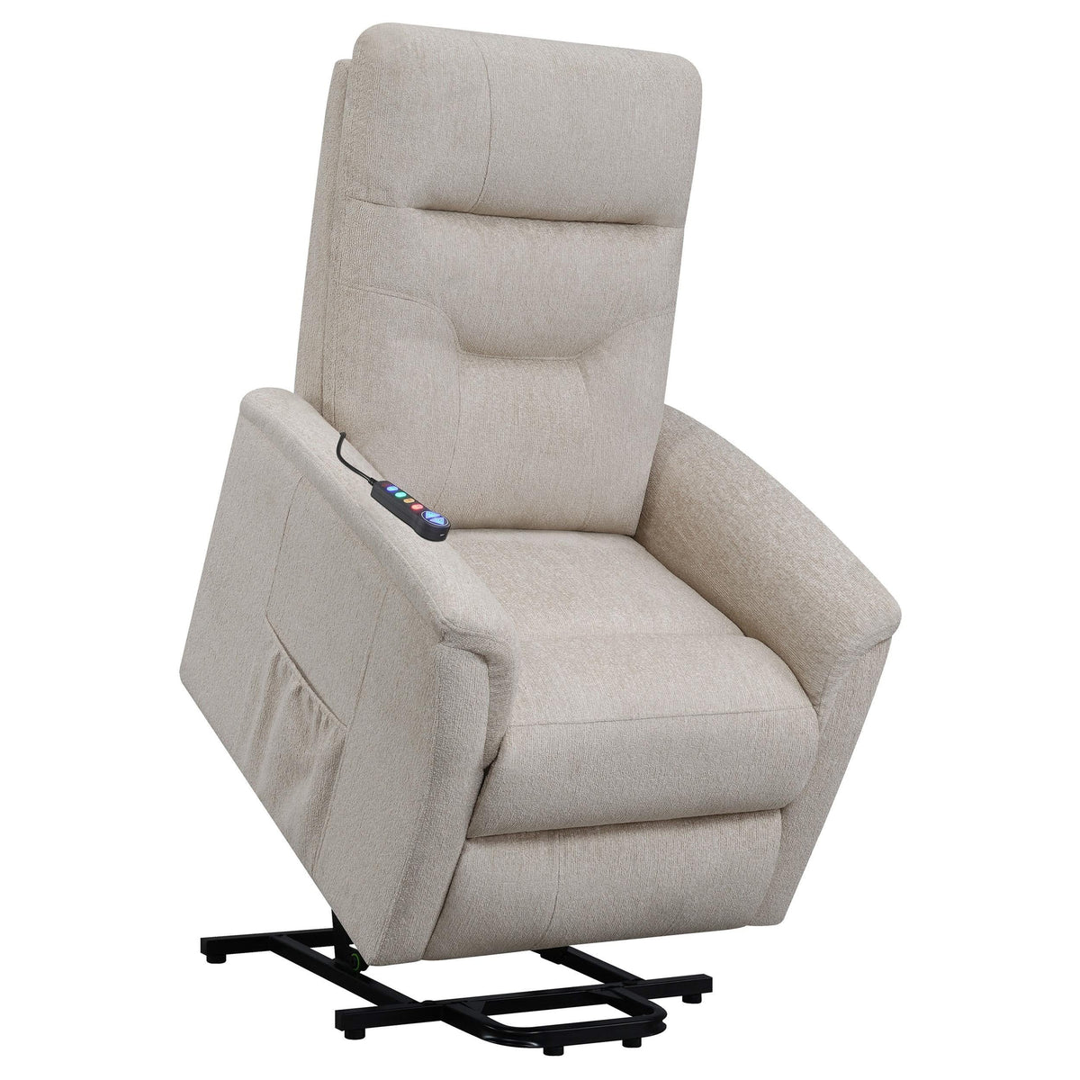 Sillón de masaje eléctrico tapizado Henrietta beige
