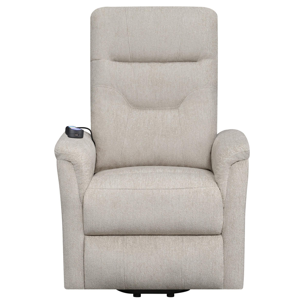 Sillón de masaje eléctrico tapizado Henrietta beige