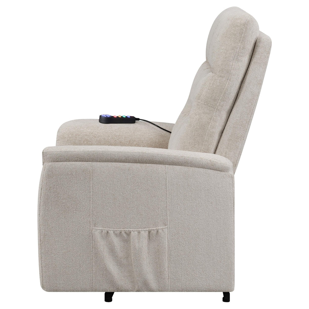 Sillón de masaje eléctrico tapizado Henrietta beige