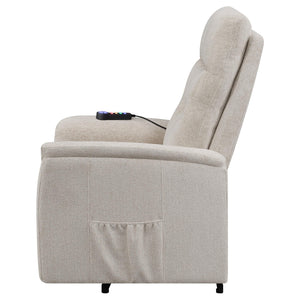 Sillón de masaje eléctrico tapizado Henrietta beige