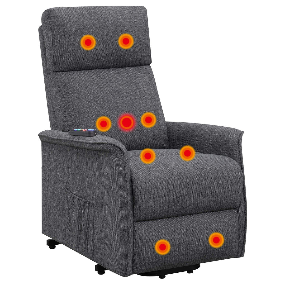 Sillón de masaje eléctrico tapizado Herrera color carbón
