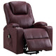 Sillón reclinable de masaje eléctrico tapizado Armstrong color vino