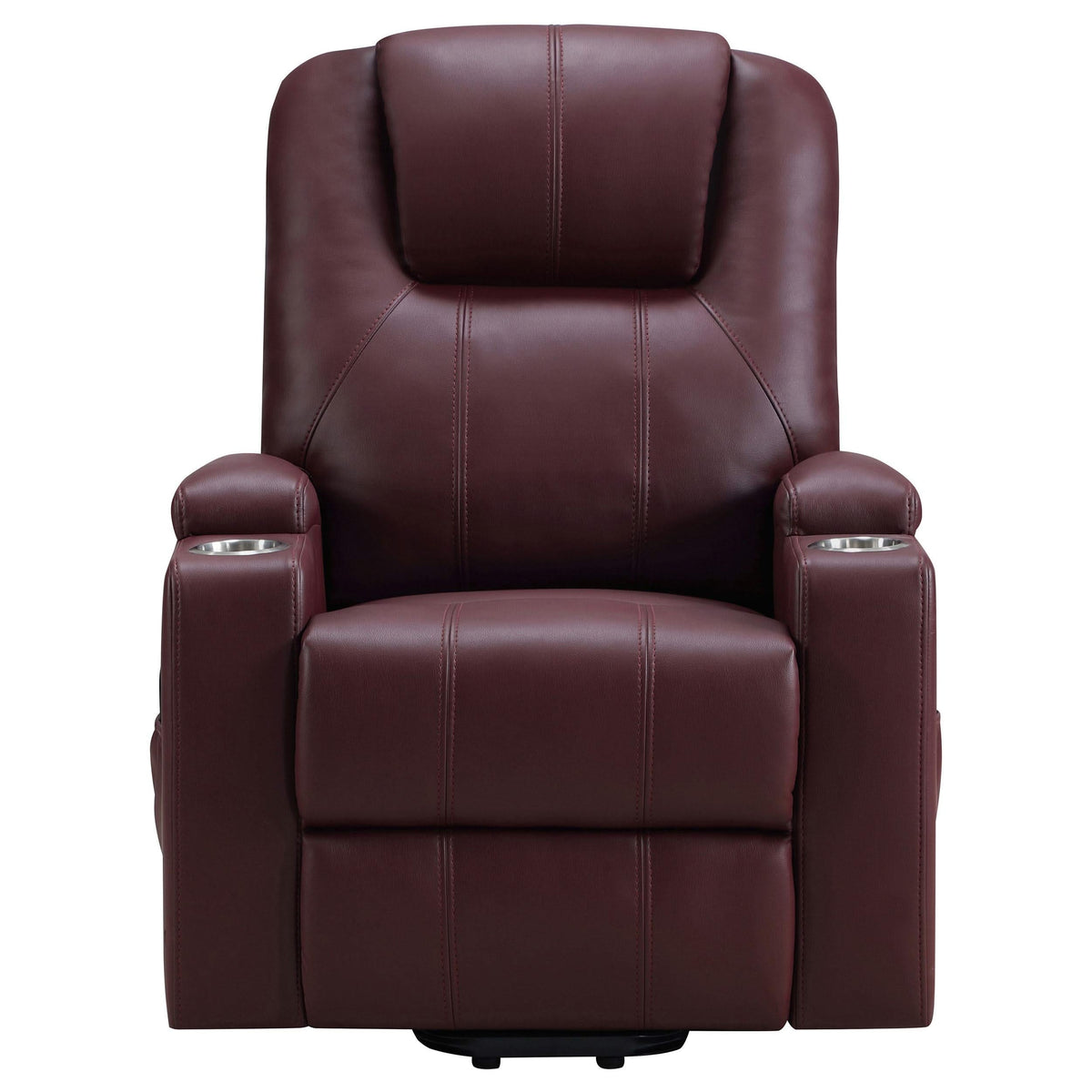 Sillón reclinable de masaje eléctrico tapizado Armstrong color vino