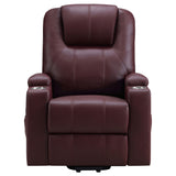 Sillón reclinable de masaje eléctrico tapizado Armstrong color vino