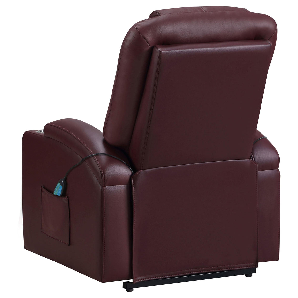 Sillón reclinable de masaje eléctrico tapizado Armstrong color vino