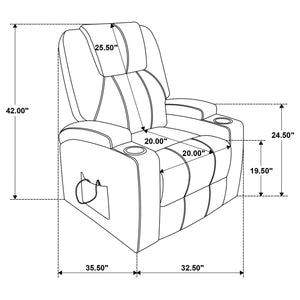 Sillón reclinable de masaje eléctrico tapizado Armstrong color vino