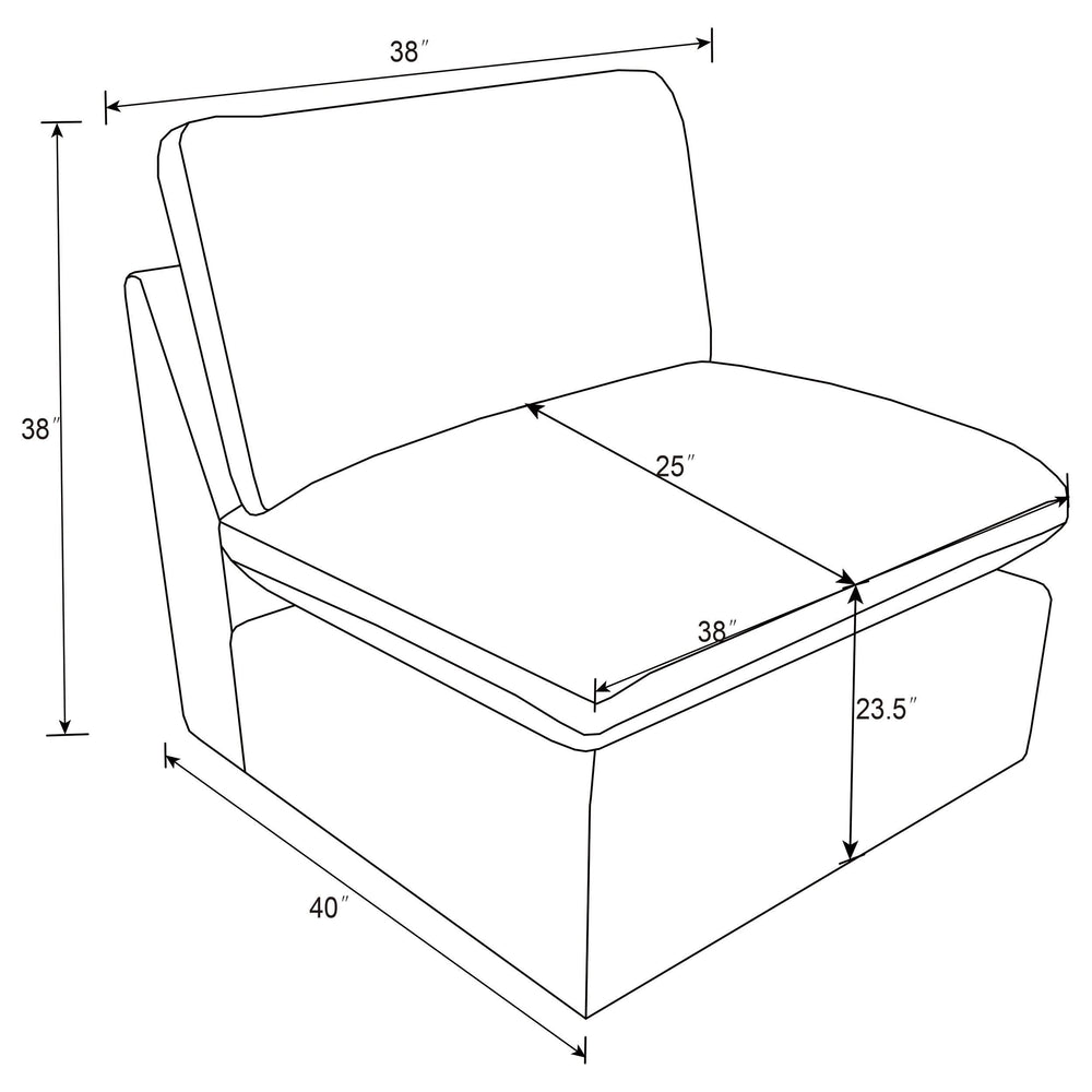 Silla modular sin brazos Collins gris oscuro