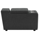 Consola de almacenamiento modular tapizada Collins gris oscuro