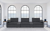 Sillón reclinable eléctrico Collins de 5 piezas para cine en casa, color gris oscuro