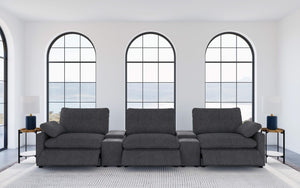 Sillón reclinable eléctrico Collins de 5 piezas para cine en casa, color gris oscuro