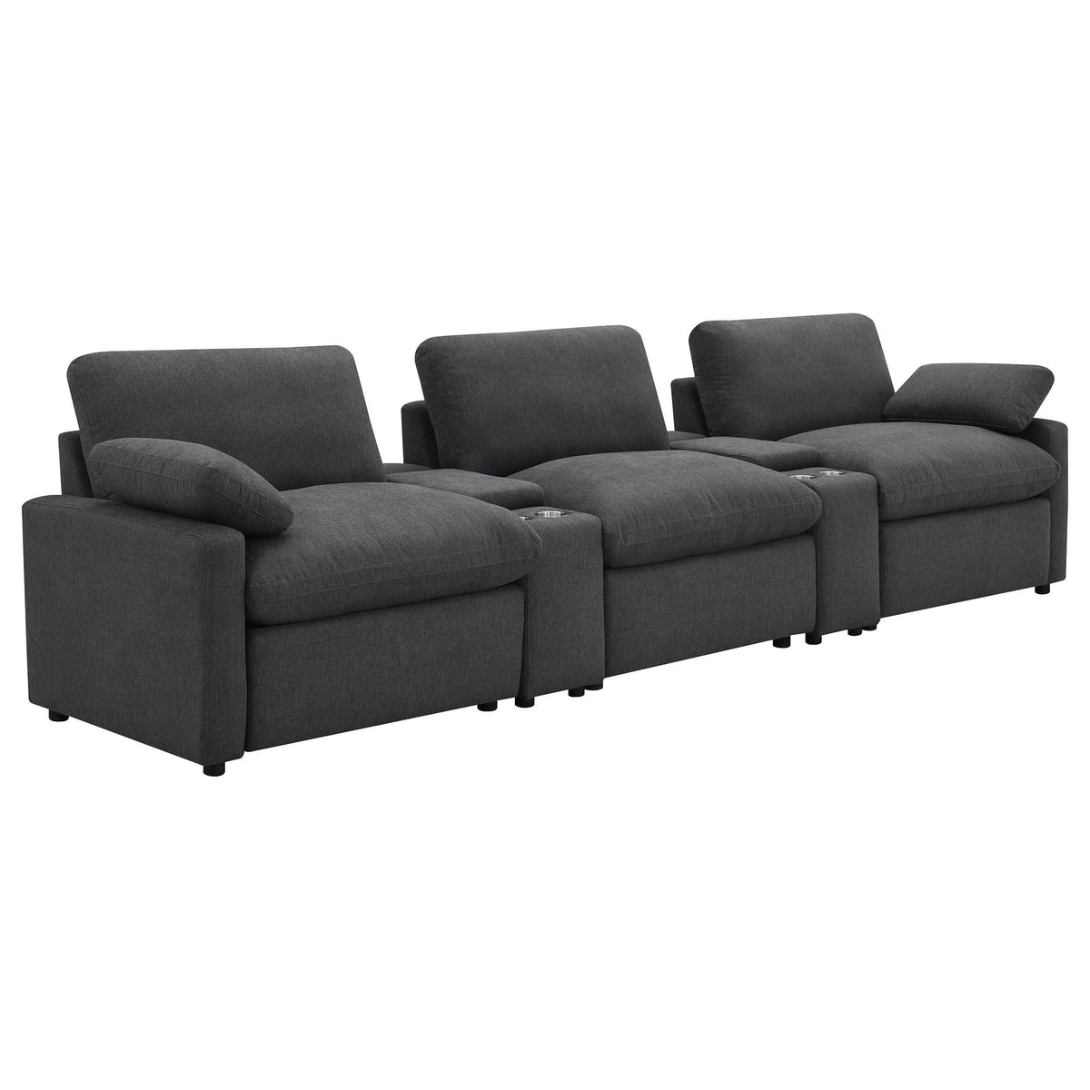 Sillón reclinable eléctrico Collins de 5 piezas para cine en casa, color gris oscuro