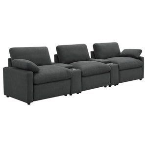 Sillón reclinable eléctrico Collins de 5 piezas para cine en casa, color gris oscuro