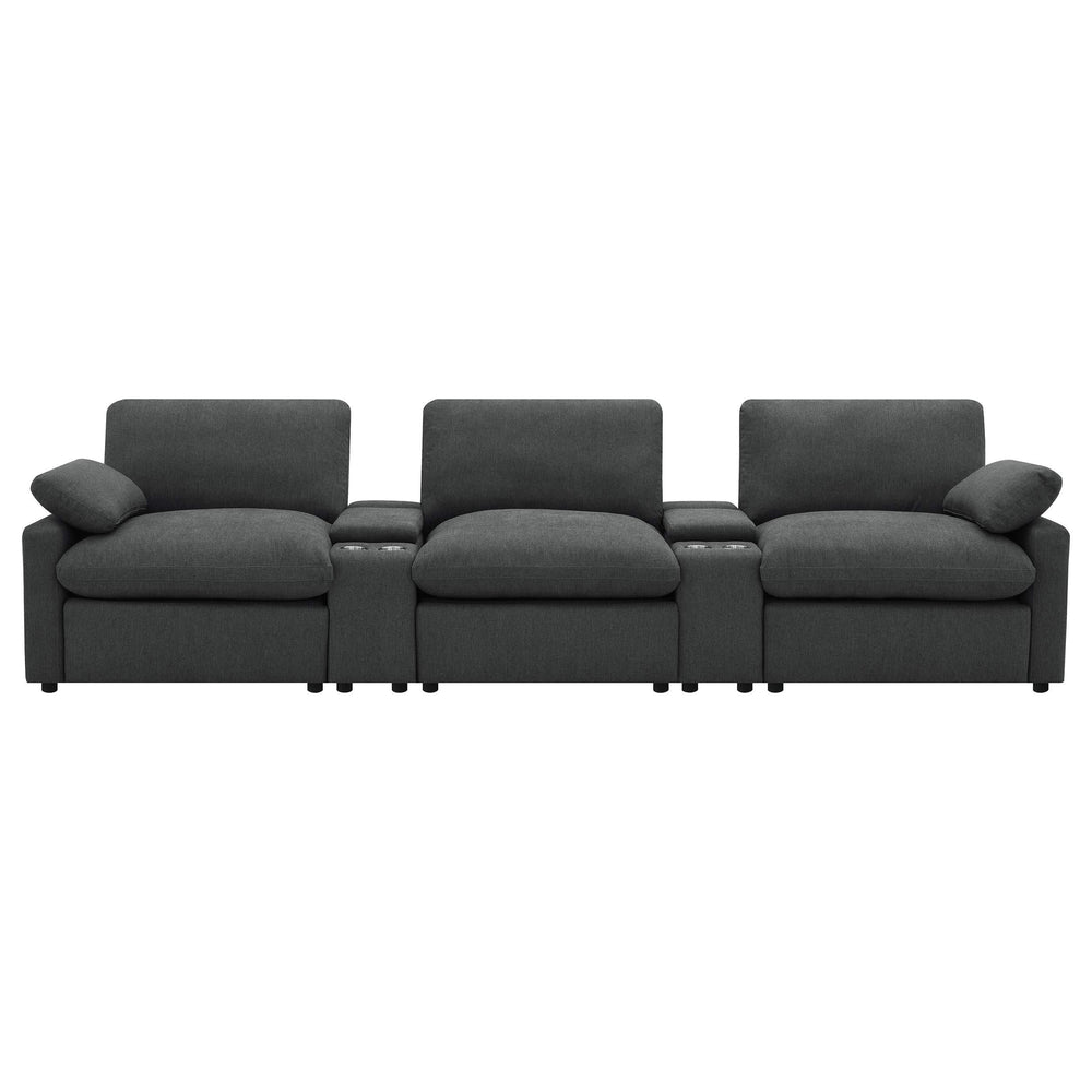 Sillón reclinable eléctrico Collins de 5 piezas para cine en casa, color gris oscuro